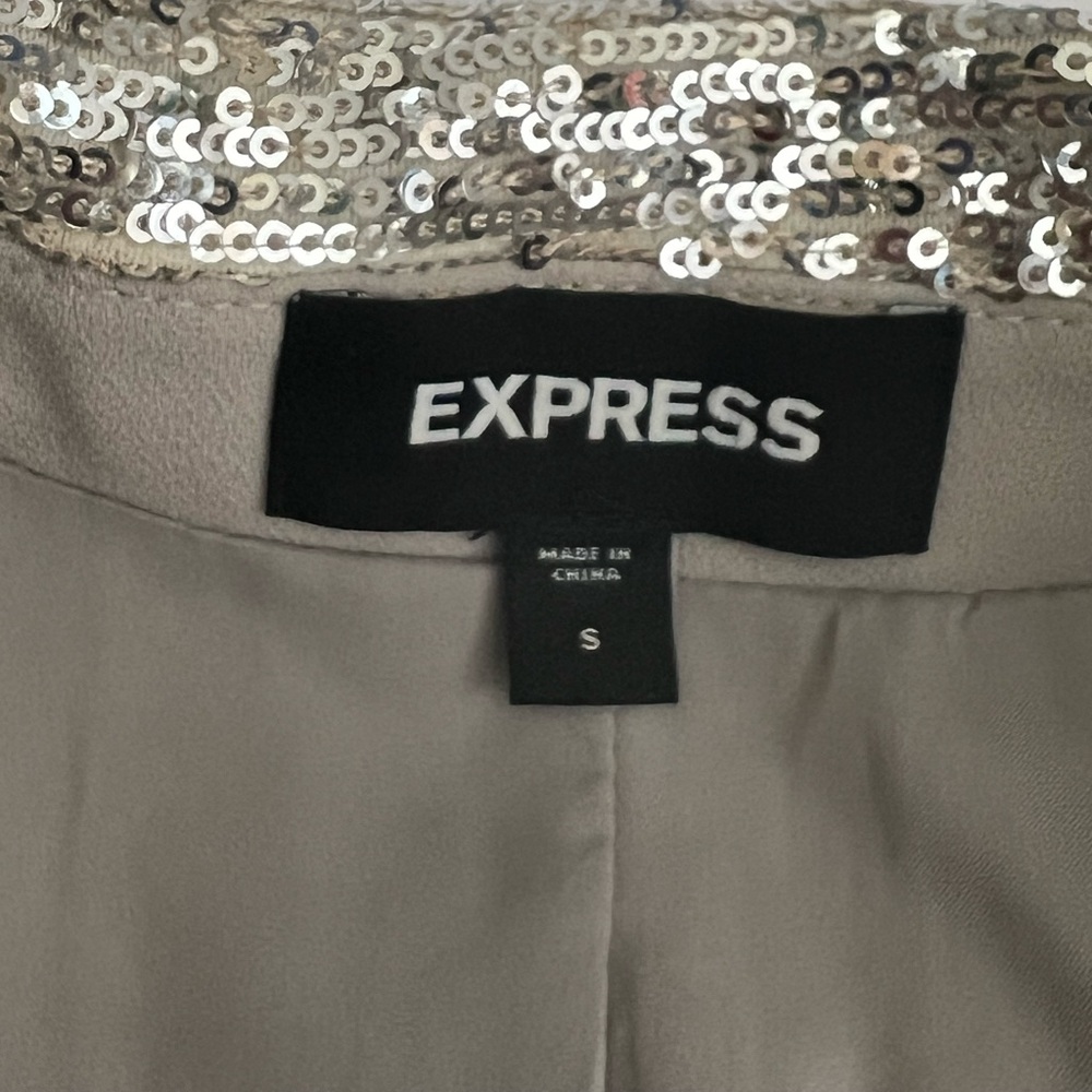 **HP** EXPRESS BEIGE SEQUINED BLAZER JACKET, SIZE S - Picture 5 of 5